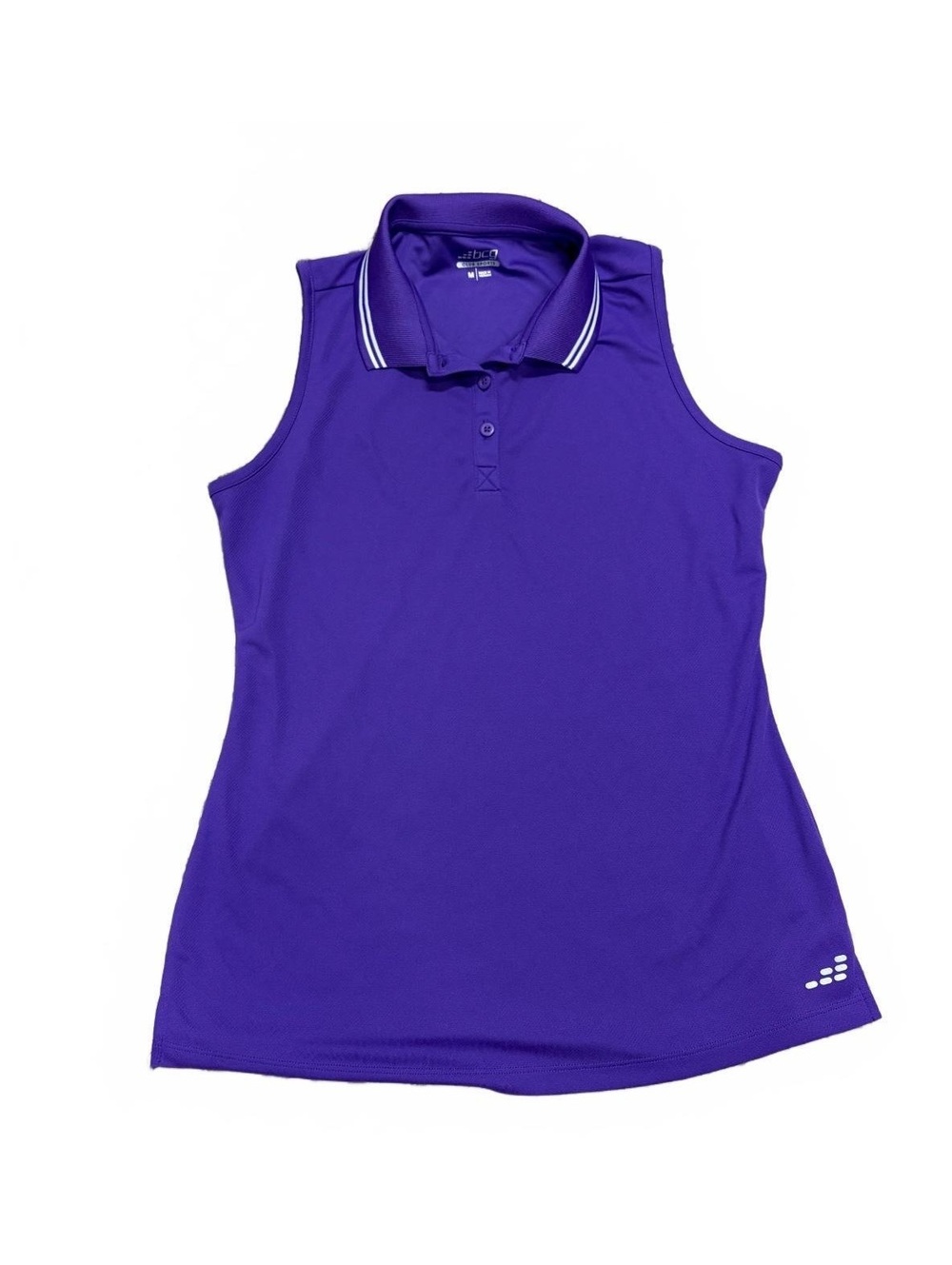 bcg Club Sports Purple Sleeveless Polo Top Medium
